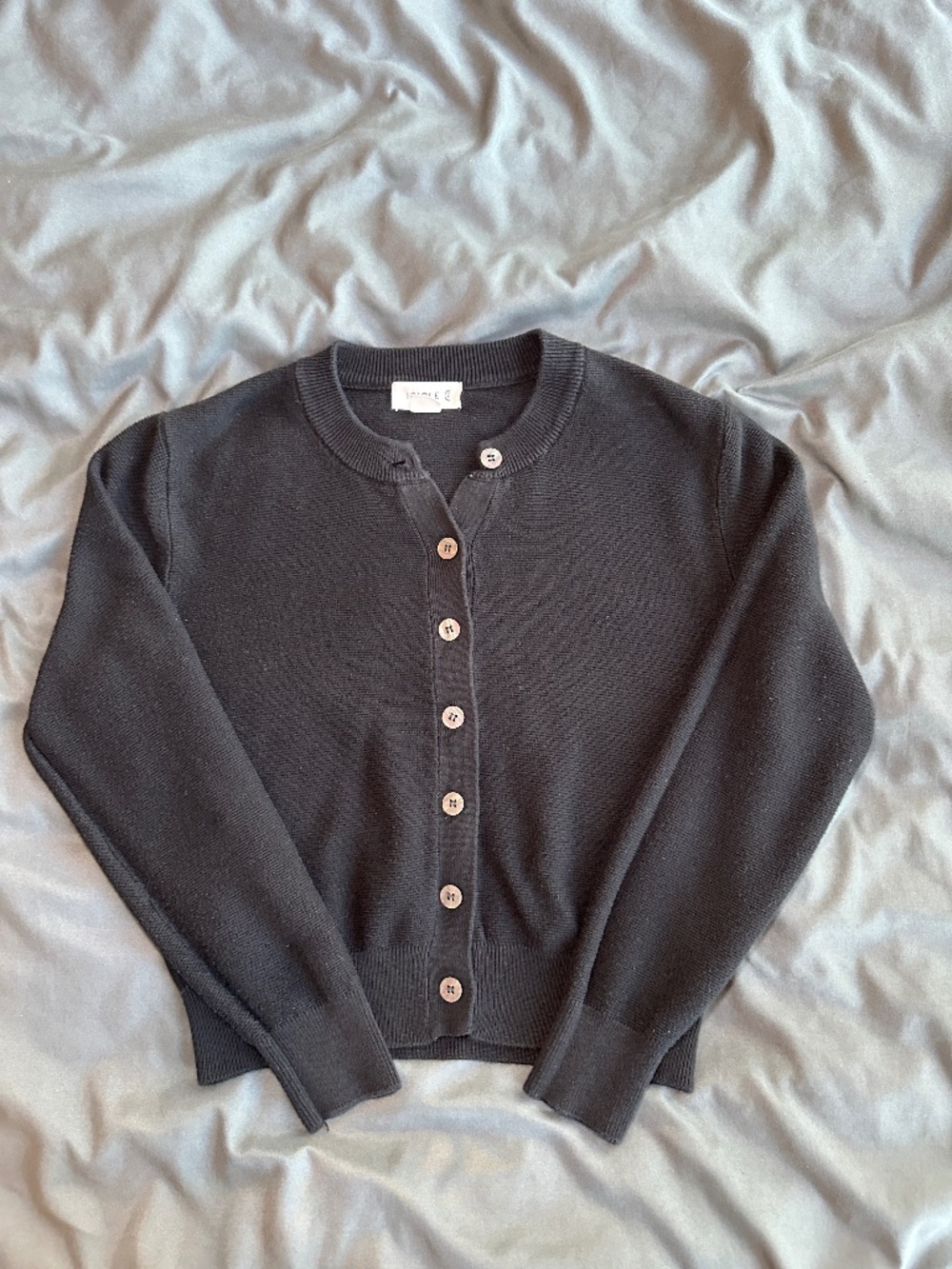 ICICLE Black 100% Cotton Button Cardigan Size 2